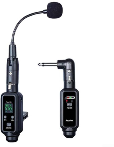 UTTASU UHF-Funkmikrofon für Saxophon und Trompete, wählbare Kanäle, Übertragung mit geringer Latenz, perfekt für Live-Musiker (1 IN 1)
