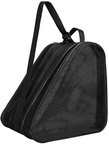 Sarini Bolsa para Patines, Bolsa para Patines de Hielo, Bolsa Unisex para Patines con Correa de Hombro Ajustable, Tela Transpirable, Organizador de Accesorios de Tres Capas