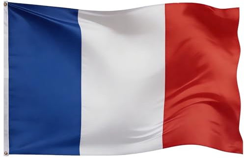 HOMAVEL Frankreich Flagge 90x150 cm - WM 2026 Fußball Fanartikel Französische Fahne mit 2 Messingösen, Wetterfestes Polyester, Große Nationalflagge für Mast, Garten, Balkon, Party & Public Viewing