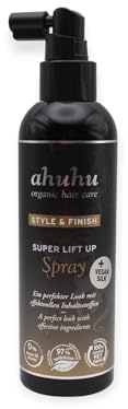 ahuhu organic hair care STYLE & FINISH Super Lift Up! Spray + Vegan Silk 200 ml I mit veganer Seide, Bio-Hafer & Bambus