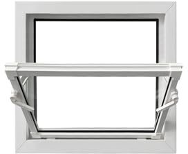 Framex Källarfönster 60 x 50 cm, vippfönster insida/utsida vit, dubbelglas 32 mm, PVC för källare, garage, verkstad och trädgårdshus