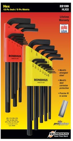 BONDHUS, HLX22 Dual Pack HEX Key Set HLX9L+HLX13L, 22199