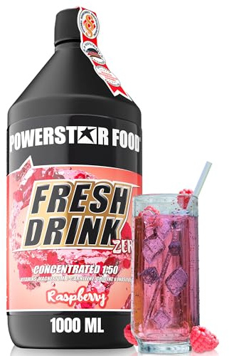 FRISK DRINK - uppfriskande, kalorireducerat ELEKTROLYTKONCENTRAT - hypotonisk förfriskningsdryck för uthållighet och styrketräning - flaska 1000 ml koncentrat - MADE IN GERMANY (Raspberry)