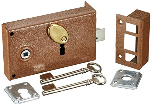 Bricard 1901 Serrure en applique horizontale fouillot Façon gorge réversible tirant/Poussant 140x85 droite, Brun