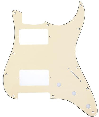 Musiclily Pro 11 Fori HH Chitarra Battipenna Strat Pickguard per Fender American/Mexican Standard Stratocaster Stile Moderno,3 strati Crema