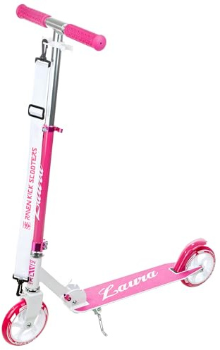 RAVEN – stuntscooter, sparkcykel – sparkcykel för barn och vuxna – hopfällbar, ABEC-9, 4-stegs rattjustering – Laura utan Handbroms, 145 mm