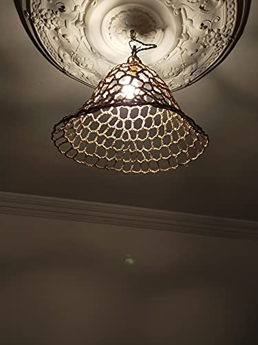 Straw suspension, Light suspension, Boho light small model in raffia, Woven straw suspension in parasol shape, raffia lamp