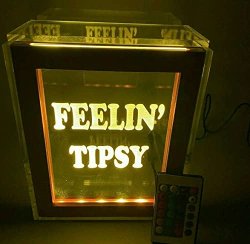 Eye Catching Illuminated Personalized Custom Large 7Wx8.5H Tip Box Money Jar LED Lights Up 16 Colors, Add Photo Logo QR Codes Scan For Tips For Bartenders DJ's Bands Performers Service Events