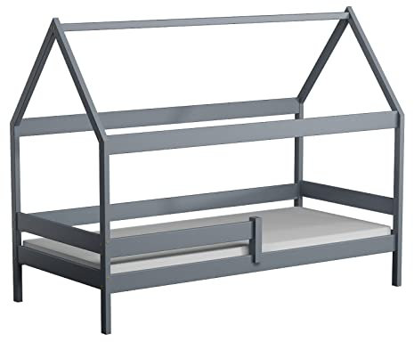 Jules Hüttenbett aus Kiefernholz, 180 x 80 cm, mit 1 großer Schublade, Grau