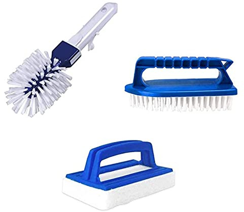 well2wellness® Poolreiniger Set 1 mit Handpad, Handbürste und Winkelbürste/Eckbürste aus Kunststoff