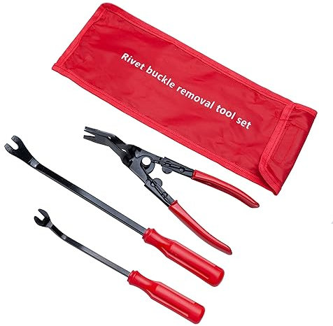 Klips Entfernungs-Zange Set 3 Stück Befestigungs Entferner – Auto Verkleidungs Entfernungs Zange Hebeln Niet Werkzeug Clips Reparatur Abzieher Tool Kit für Autotür, Radio, Armaturenbrett