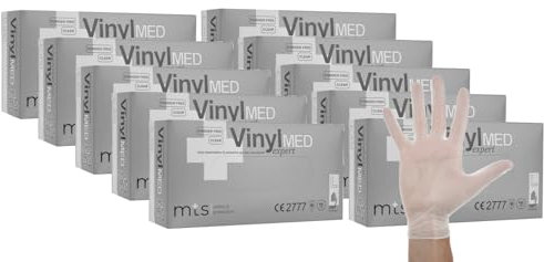 MTS Safety & Protection Guantes Desechables XL - 1000 Piezas/caja Guantes De Vinilo Transparencia - Guantes Desechables Guantes Sin Polvo Guantes De Vinilo Diagnóstico Guantes (XL, 1000 Piezas)