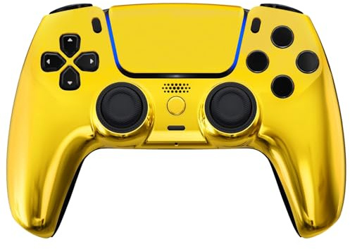 MODDEDZONE Controlador personalizado de la serie M para PS5, inalámbrico, diseños personalizados de calidad OEM para control de Playstation 5, estilos diversos y únicos para juegos mejorados (oro
