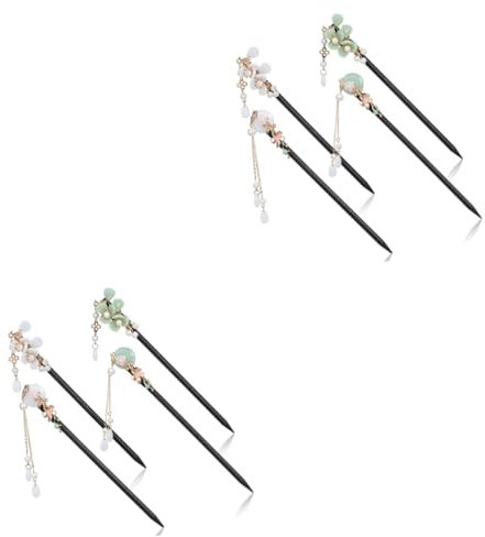 FRCOLOR 8pièces Baguettes à Cheveux Chinoises Bois De Épingles Traditionnelles Avec Décorations Retro Pour Chignon Et Élégantes