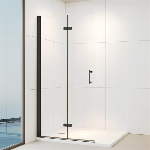 IMPTS Walk in Duschwand Dusche Falttür Duschkabine Faltbare Duschtür 100cm Scharniertür Duschabtrennung, Höhe 185cm