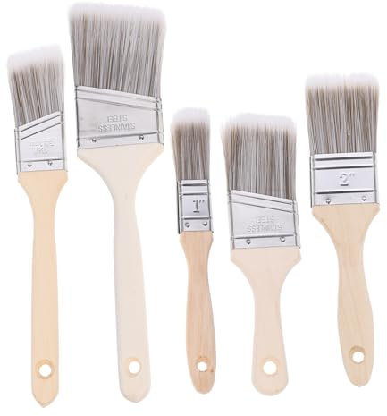 Angoily 5stücke Teiliges Malerpinsel Holzgriff Nylonpinsel Für Präzise Und Möbelarbeiten Für Und Hobbyisten Vielseitig Einsetzbar Für Verschiedene Oberflächen