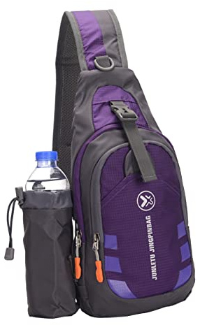 BESPORTBLE Purple Cross Body Bag Sling Bag Nylon Hiking Daily Use