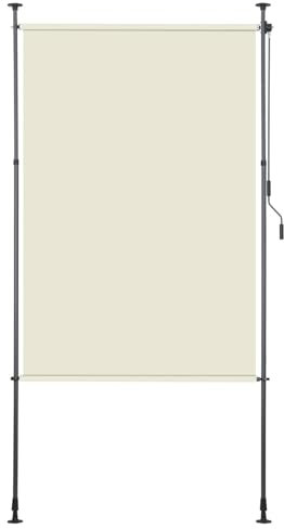 ISOISL Tenda da sole verticale per esterni, con morsetto, 150 x 270 cm, allungabile, tenda da sole verticale con manovella senza fori, protezione per balcone e terrazza, colore beige