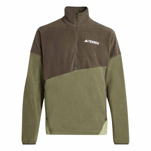 adidas herr Terrex Multi Climawarm Fleece Anorak Sweatshirt, shadow olive/olive strata, L