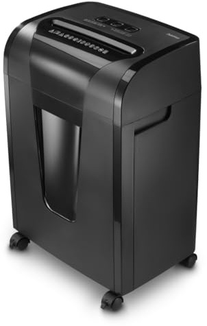 Hama Aktenvernichter P5 T5 E4, Rollen, DSGVO konform, 15 Min. Dauerbetrieb | Rollbarer Papierschredder schwarz mit Sicherheitsstufe, für Papier/Plastikkarten, Partikelschnitt, laufruhig, 20l Papierkorb