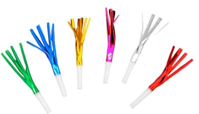 Xanthelle Set de Trompetas, 30 Piezas Trompetas Coloridas para Fiestas con Serpentinas, Trompetas para Cumpleaños Infantiles, Accesorios de Fiesta para Cumpleaños y Animaciones