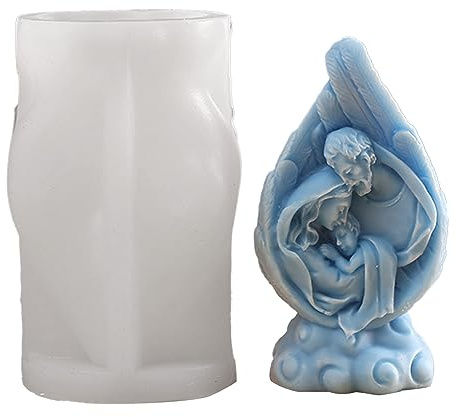 Uitndvyte Sacra Famiglia Presepe Silicone Stampo Resina Epossidica Per Sapone Artigianato Fatti A Mano Decori Gesso Religione Presepe Figura Casting Tool