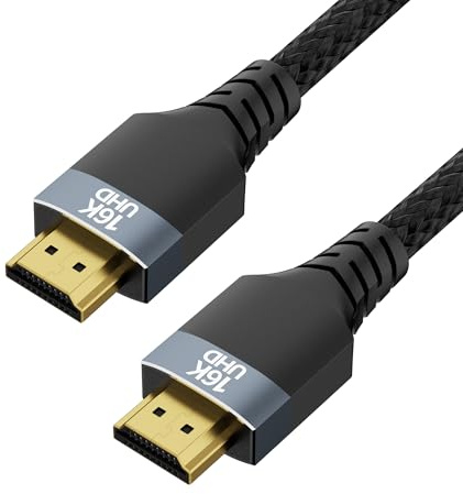 HDMI Kabel 1M,16K HDMI 2.2 Kabel 96Gbps Ultra High Speed 16K@60Hz,8K@240Hz,4K@480Hz,eARC, HDR10+, Dolby Vision, HDCP 2.3 für Gaming Kompatibel mit HDMI 2.1 Kabel für,PS5,PS4,X Box,Fernseher & Monitor.