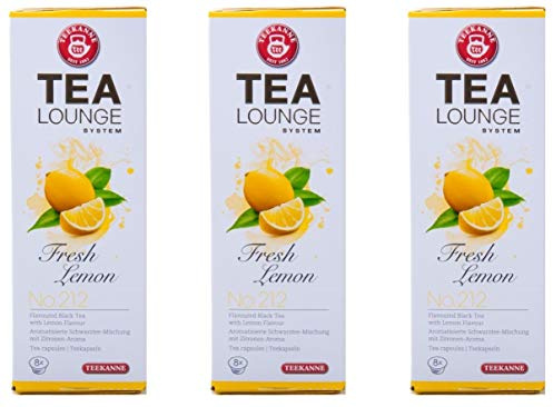 Teekanne Tealounge Kapseln Schwarzer Tee Fresh Lemon No. 212, 3er Pack (3 x 8 Kapseln)