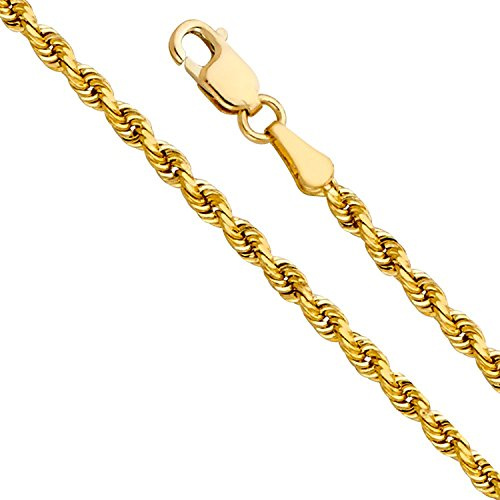 Bracciale in oro giallo 585 da 14 ct, cordino unisex da 4,40 mmlargo e Oro giallo, colore: oro giallo, cod. Rope-80-14