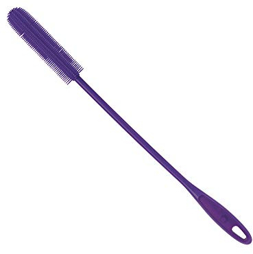 Kochblume Flaschenbürste Slim | Premium-Silikon & BPA frei| Hitzbeständig | Spülmaschinenfest | Für besonders schmale Öffnungen ab 16mm | Farbe: lila