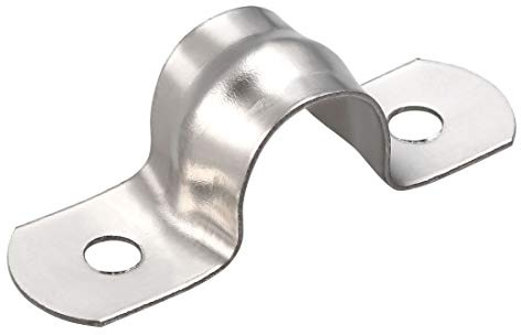 sourcing map 10 Stück Starrer Rohrgurt Erstaz 12mm(0.5), Zugrohr Clip Klemme 2 Loch 304 Edelstahl