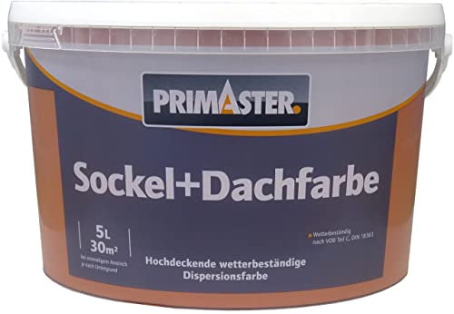 Primaster Sockelfarbe 5 l ziegelrot matt Dachfarbe Dachbeschichtung Dachlack