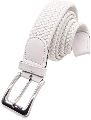 MATEC 1 Stretchgürtel weiß Gesamtlänge 120 cm und 3,5 cm breit elastisch geflochten und dehnbar!