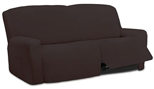 Lättgående överdimensionerat 6 delar mikrofiber stretch sektioner vilstol loveseat soffa överdrag mjukt anpassat fleece 2 säten sofföverdrag tvättbart möbelskydd med elasticitet för barn husdjur