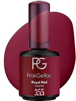 Pink Gellac UV Gel Nagellack - 355 Royal Red 15 ml - Lang Anhaltend UV Nagellack Rot - Gel UV für 14 Tage Nägel in Salonqualität - Made in Holland