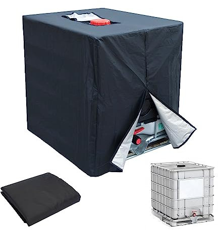 LINSOCLE Cubierta para depósito ibc, funda protectora antiUV de 1000 L, 120 x 100 x 116 cm
