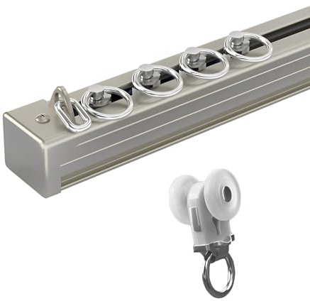 Robuste, Leise Vorhangschiene, Wandmontierte Gardinenschiene, Fenster- Und Raumteiler-Deckenschienenset Mit Schiene, Rolle Und Installationsmaterial (Color : Champagne C, Size : 3m/10FT/2 * 150cm)