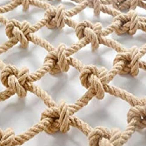 TIST Hemp Rope Net Decor Net Hemp Rope Net Stair Railing Net Child Safety Net Indoor Outdoor Hand-woven Child Safety Netting (Color : 16mm/15cm, Size : 3m*3m)