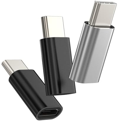 Adaptador Micro USB USB C (3Pack) para iPhone 15 Pro Max para iPad Air4/5 Mini6 Macbook Air Compatible con Samsung Type C Jack Accesorios para Apple Hembra Toma Cable Tipo C Macho Enchufe Convertidor