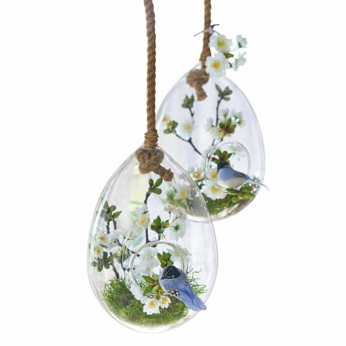 Loberon Glas-Ei 2er Set Noam, klar/braun | mundgeblasen, individuell zu dekorieren, Deko-Eier, Ostern, Osterdeko, Dekoration, Wohn-Accessoire, Jute