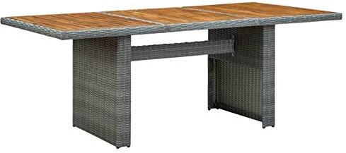 Rantry Trädgårdsbord, terrassbord, möbler, balkongbord, matbord, trädgård, matbord, sidobord, soffbord, loungebord för balkong, trädgård, terrass, ljusgrå och brunt
