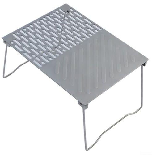 Parrilla para fogata, placa plegable de titanio para barbacoa, parrilla de leña ultraligera para acampar al aire libre