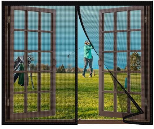 Magnet Fliegengitter Fenster Insektenschutz,50x90cm Netz vor Insekten wie Fliegen und Mücken,Magnetverschluß,Fliegenvorhang für Balkontür Schiebetür Terrassentür Schwarz