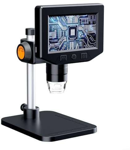 PETSTIBLE 1000-faches Fehler-Münzenmikroskop mit 10,9 cm LCD-USB-Digital-Mikroskop, 1080P Helligkeitsregelung mit einstellbarem Licht, HD-Vergrößerungsbild