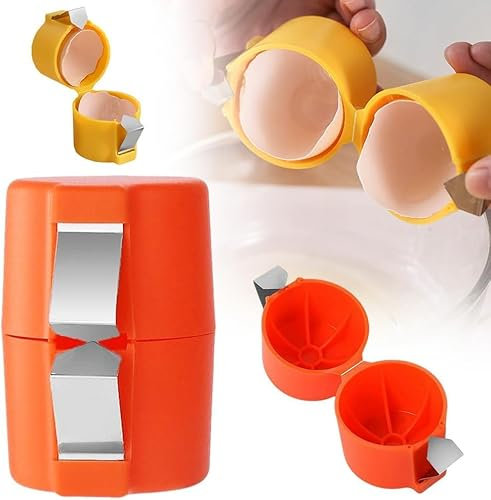 Egg Shell Opener, Egg Cracker Tool Egg Peeler Egg Separator,Egg Cracker and Separator for Cooking Camping Kitchen Gadgets (Orange)