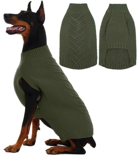IECOii Extra stor hundtröja, armégrön, XXXL, varm, bekväm, semester, jul, tacksägelsedagen, halloween, stora hundar, labrador, husky, polyester, endast handtvätt