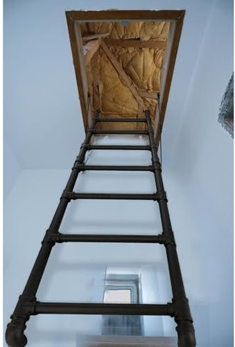 Scala in ferro battuto nero per cantina, per finestre, pozzi antincendio, scaletta per soppalco, letto a castello, terrazza, camper, supporta fino a 150 kg 210,8 cm