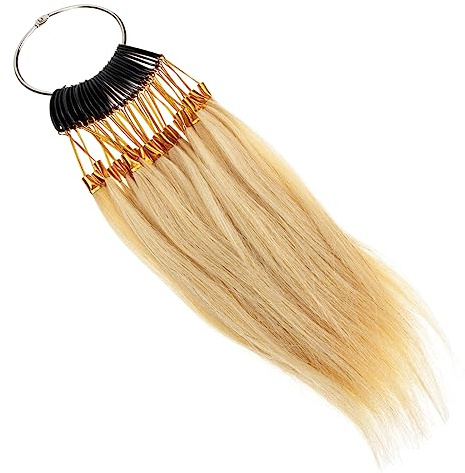Ipetboom Nuancier Cheveux Humains 30 Mèches 9 Degrés Anneaux Inoxidables, Extensions Colorées Réutilisables Pour Salon De Coiffure, Pratique Et Présentation Professionnelle