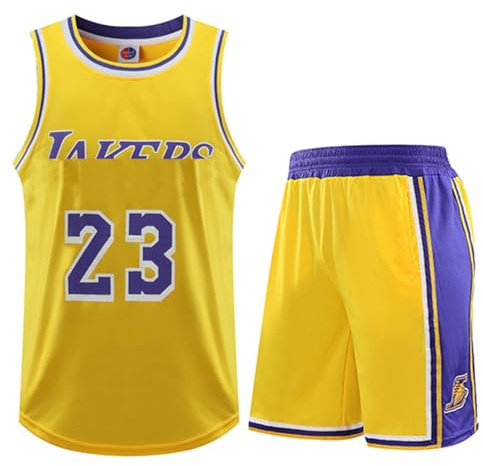 Awonlate Maillot Basketball Enfant, Basketball Jerseys N°23, Tenue Basket Enfant, Ensemble Maillots Jersey pour Garçons et Filles, Taille:28 (Hauteur: 150-160CM)