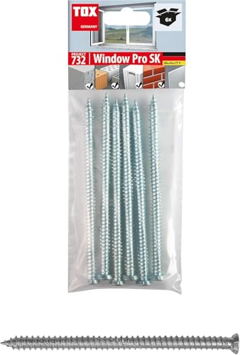 TOX 091601391 Window Pro SK Rahmenschraube M aus einsatzgehärtetem Stahl, Abstandsmontage für Fenster und Türen, Senkkopf mit TX30-Antrieb, 7,5x132 mm